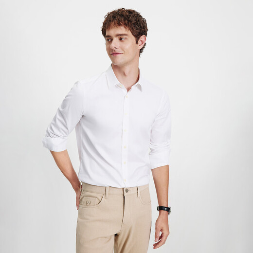 Navikel Итальянская мужская рубашка для лодок DP без утюга белая рубашка с длинными рукавами 1333002161 отбеленная L/40