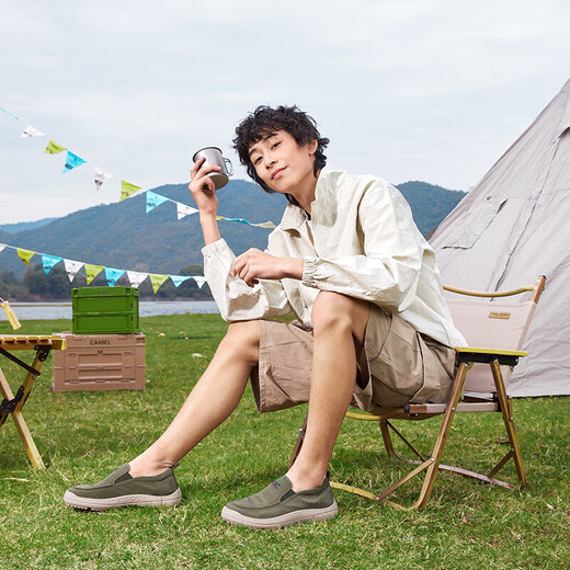 Camel (CAMEL) leichte, lässige Slip-on-Herren-Stoffschuhe aus Regenschirmstoff G13S391065 Schwarz 41