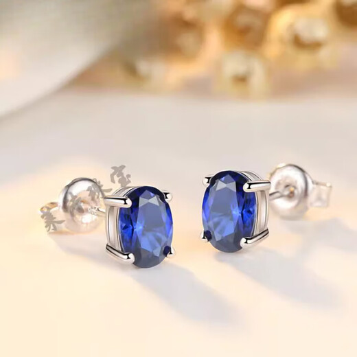 DL 1998 Fat Donglai quality women's Japanese and Korean fashion colored gemstone earrings silver plated 18k gold tanzanite earrings accessories