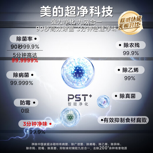 Midea M60 Small Machine King 541 dual system flat screen fully embedded Pro sterilization cross four-door multi-door 520 sister model frost-free state-subsidized household refrigerator MR-541WUSPZE