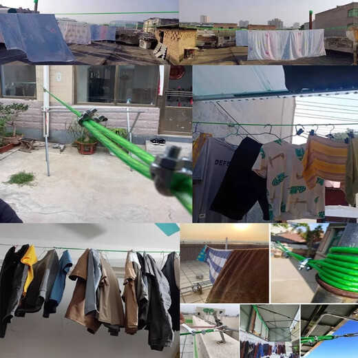 Outdoor clothesline to dry quilt artifact balcony steel wire clothes drying hanger curtain rope indoor and outdoor punching 4mm thick 10 meters long (full set of accessories package)