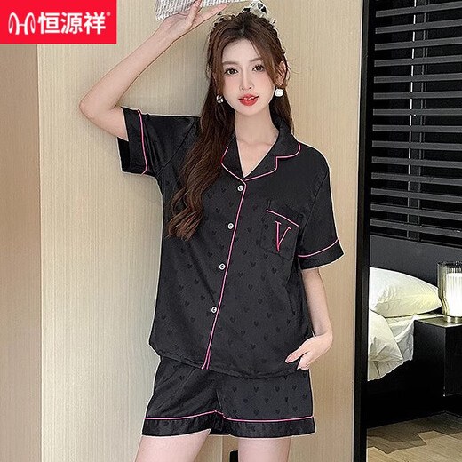 
Hengyuanxiang Korean version ins high-end ice silk pajamas for women in summer cool shorts shorts with high appearance simple student home clothes YFY-9901 [Cool ice silk] M [Suggested 80-100 Jin [Jin equals 0.5 kg]]