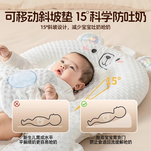 Keyoumeng baby toys newborn meeting gift 0-6 months mother and baby supplies gift box practical baby one-month-old gift patting to sleep + slope mat + toy stand + saliva towel soothing and sleeping anti-scare God Baitian device bed 1 middle bed 3