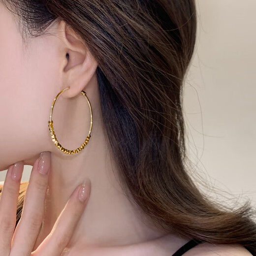 Ruihongxiang 999 sterling silver ear needles broken silver earrings women's light luxury high-end temperament style earrings 2025 new hot style earrings 999 sterling silver ear needles - silver 4CM half broken silver earrings