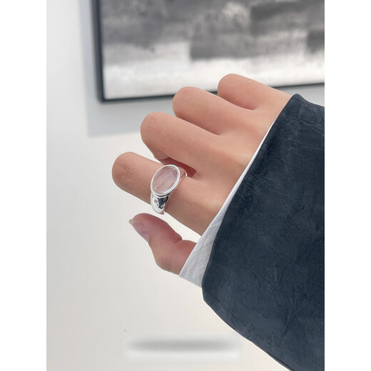 DL 1998 Fat Donglai same style white crystal ring 925 silver glossy transparent opening feminine temperament versatile quality white crystal ring