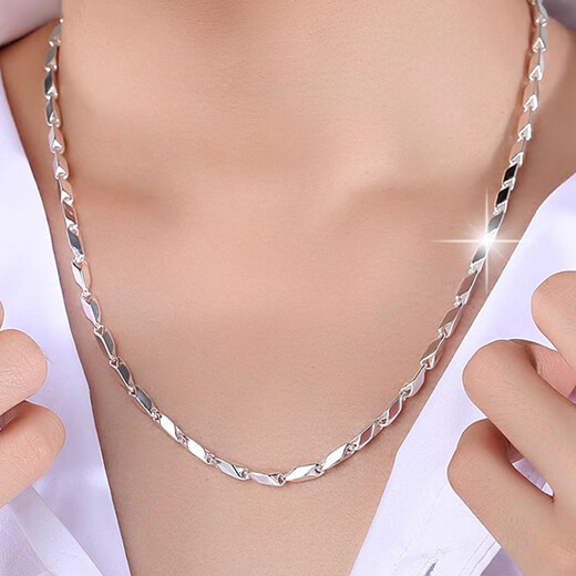 MZMZ platinum men's necklace domineering pt950 platinum jewelry trend necklace hip-hop street dance Valentine's Day birthday gift light luxury - no faucet - 55cm (with gift box)