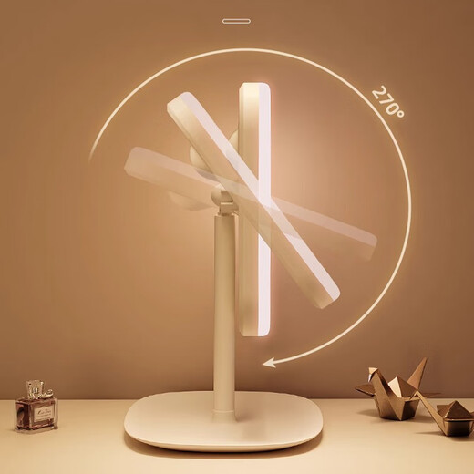 Xuanmi LED smart makeup mirror with light desktop Internet celebrity female fill-in light small mirror ins style dormitory desktop portable small dressing ins dressing mirror pearl white rotating + extra large mirror + stepless dimming