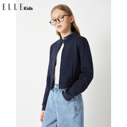 ELLE ACTIVEELLEkids children's clothing casual classic sports suit girls spring new sweatshirt + skirt two sets navy blue - jacket pre-sale_about 12 days 165 160_S