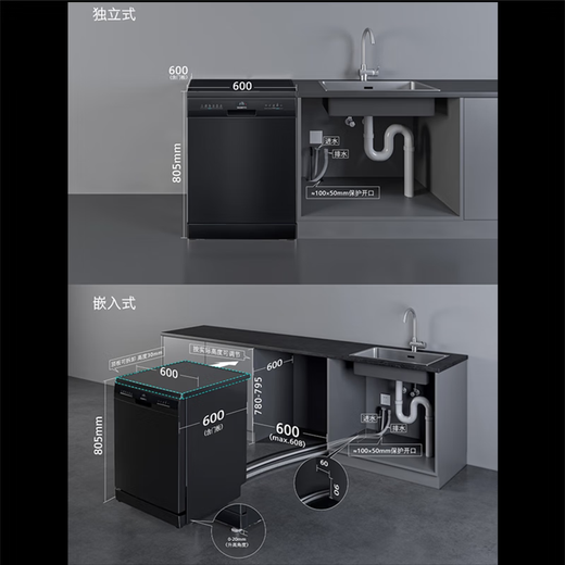 SIEMENS 15+2 sets of large-capacity independent embedded intelligent door-opening drying five-star sterilization, sterilization and disinfection dishwasher with first-class water efficiency SJ23EB24KC