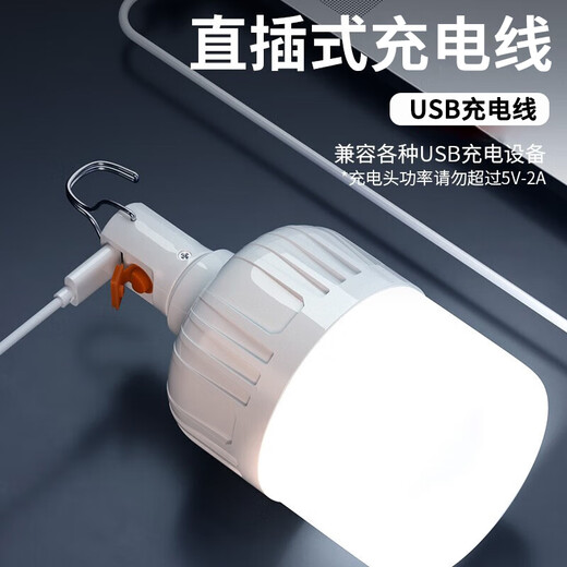 JINGGONG Rechargeable Emergency Lighting LED Bulb Wiring-Free Ultra-Long Life Mobile Outdoor Night Market Power Outage Camping Light 80W White Light