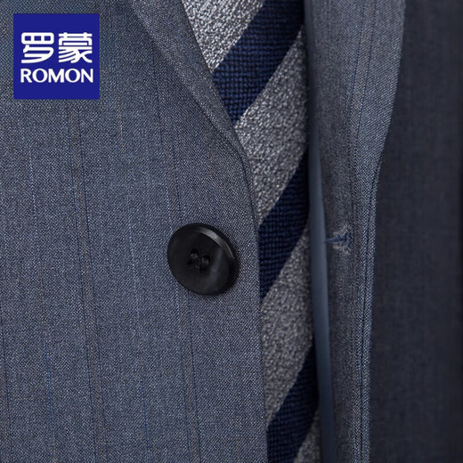 ROMON casual suit men's formal wedding 2025 new spring and autumn slim men's suit dress suit 2266 gray. Double slit L 175 120-135 Jin Jin equals 0.5 kg
