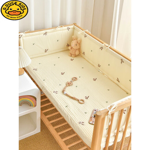 G.DUCKKIDS crib pure cotton bedside newborn baby cartoon embroidery buffer soft bag children's anti-collision strip anti-fall fence fence Star Rabbit height 28cm 70cm 1 piece