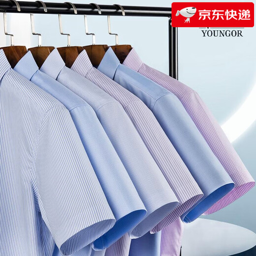 CEO雅戈尔雅 戈DP免烫男士衬衫短袖长袖同款混棉职业通勤正装衬衣专 6627长袖 38 建议100-115斤
