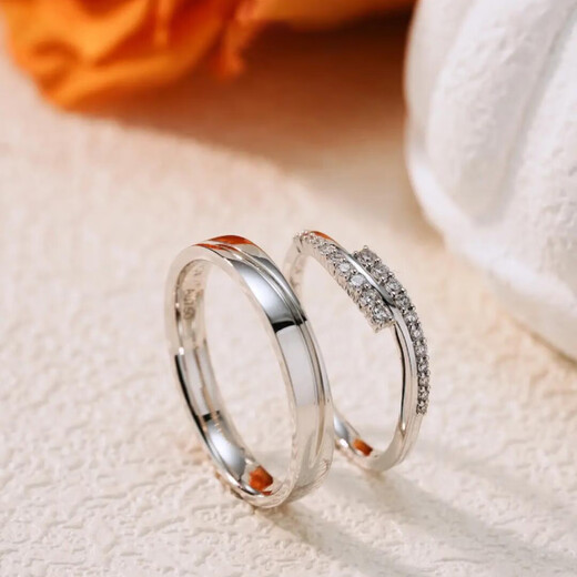 The Key to True Love - pt950 Platinum Ring Couple's Ring Natural Diamond Niche Light Luxury Customized Engraving Pair PT950 Platinum Women's Ring No. 9-12 Single