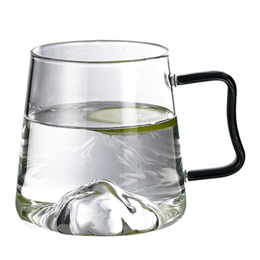Copa de vidrio de estilo japonés Copa de agua de gran capacidad Agua alta temperatura resistente al verano Copa de té verde de montaña espesada creativa Copa de agua 9195 Copa de montañismo 450ml
