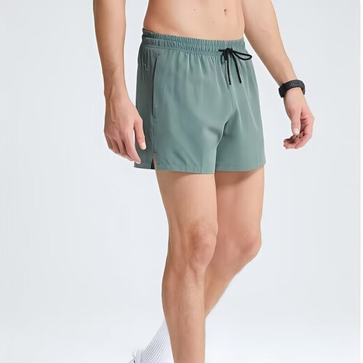 Three-quarter pants running shorts mobile phone track and field marathon sports shorts quick-drying men's and women's fitness pants trend black-Chaochao Q43 XL