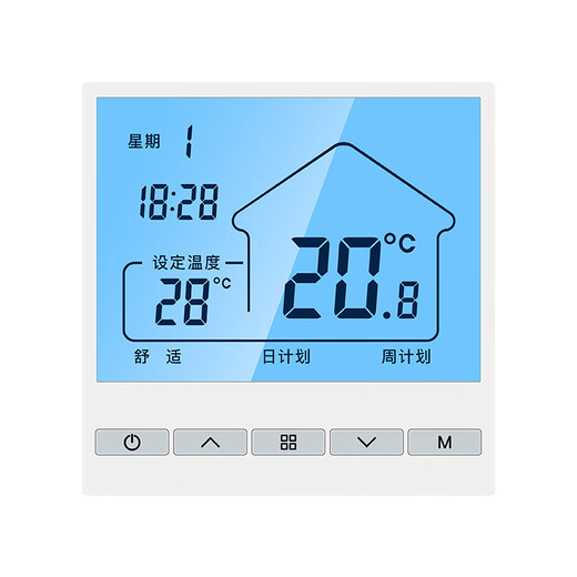 Smart Elf water and floor heating thermostat has been connected to the Mijia APP switch control panel WIFI water heating electric floor heating Manred Plumbing-Mirror Black-WIFI Version-Weekly Timing-Tuya APP Remote-Jing