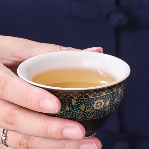 2025 New Complete Set of Automatic Tea Sets for Household Lazy Stone Kung Fu Teapot Tea Maker Teacher's Day Gift No. 01 Vine 9-piece Set Tea Cup 50ML