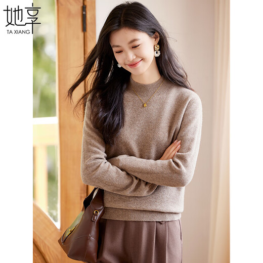 She enjoys half turtleneck 100% pure woolen sweater women's sweater bottoming shirt autumn and winter warm top recommended 100-130Jin Jin equals 0.5 kg