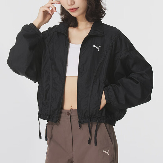 彪马（PUMA）外套女 2025夏季新款黑色休闲服立领透气上衣日常运动通勤夹克 633971-01 XS