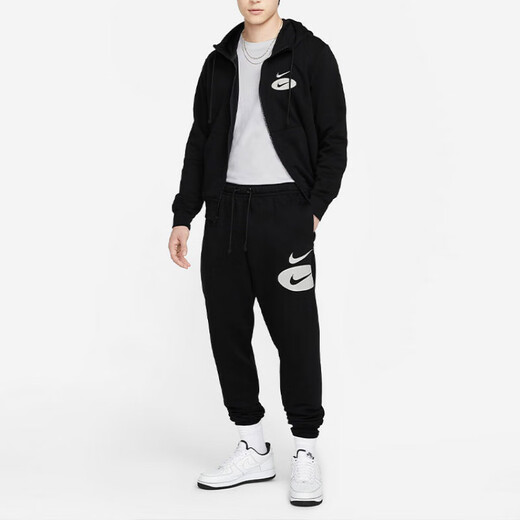 NIKESS22 Sportswear Swoosh League 起绒拉链加绒连帽开衫拉链外套卫 黑色 XS