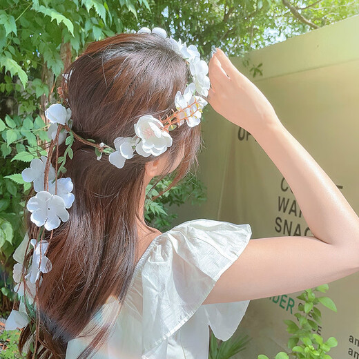 DL 1998 Fat Donglai same style garland super fairy headband female forest headband bohemian hair travel headband wedding headband girl fairy garland