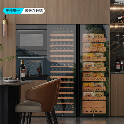 Bai Kailun red wine cabinet, first-class energy efficiency, variable frequency air-cooled, frost-free constant temperature moisturizing refrigerator, zero-embedded red wine, tea, cigars, ice bar, white wine, home commercial compressor, fresh display, 1.8 meters | single temperature zone | tea cabinet | 420L