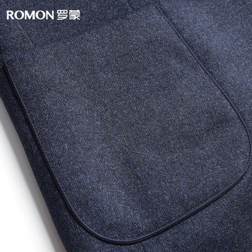 Romon Goose Down Sheep Wool Down Jacket Suit Men's Autumn and Winter Business Casual Woolen Short Single Suit Jacket