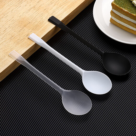 Disposable dessert spoons individually packaged takeaway packaged beetle spoons thickened ins plastic cake spoons edible transparent beetle spoons 50 pieces/individually packaged