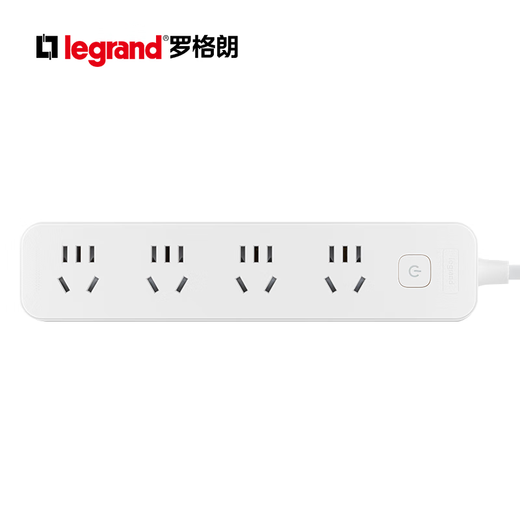 罗格朗（LEGRAND）新国标插座/插线板/插排/排插/拖线板/插板/接线板总控四位五孔排插