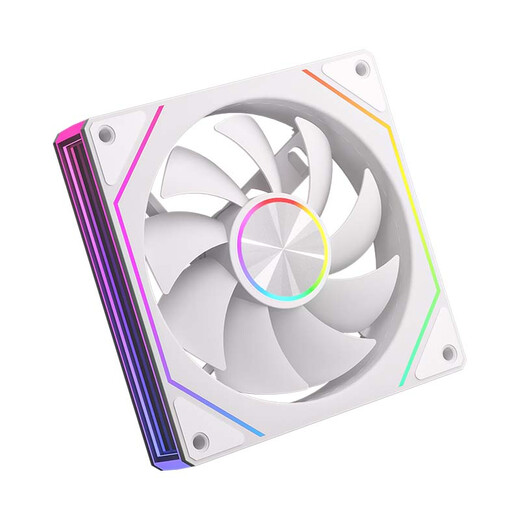 动力火车（PowerTrain）棱镜8 PRO机箱风扇12CM台式电脑ARGB神光同步主机散热风冷 无限镜灯效 白色正叶