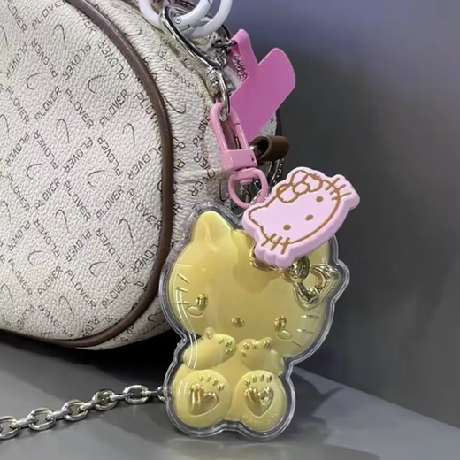 hellokitty cat keychain KT cat cute gold cartoon mobile phone chain bag pendant car hanging accessories gift girlfriend KT cat hanging accessories