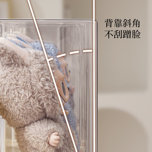 Poly cute blind box storage box pull cloth dustproof bubble mart figure display cabinet storage box trendy display stand single box model cream yellow single pack