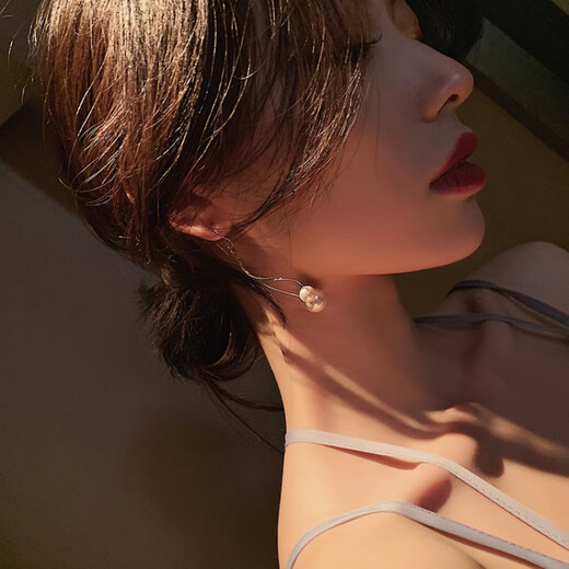 Pearl earrings, long tassel pearl earrings, light luxury earrings, earrings, niche design for women