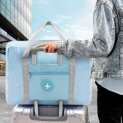 Bo Naling Travel Storage Bag Luggage Bag Handbag Large Capacity Travel and Business Supplies Can Be Put in Trolley Luggage Bag Portable Trolley Case Travel Storage Bag Khaki-20L