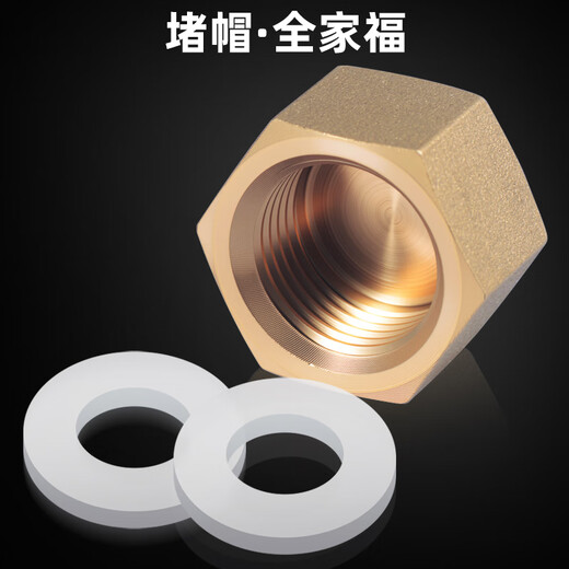 A beautiful brass thickened 4-point inner and outer wire water pipe plug, four-point triangular valve blocking cap, faucet plug, explosion-proof 20 bulkhead, extra thick 4-point outer wire plug, copper electroplating