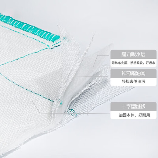 Miaojie's same style cotton soft rags to remove oil and absorb water, 8 pieces, kitchen dishcloth, household cleaning artifact, kitchen dishcloth, household artifact, 16 pieces