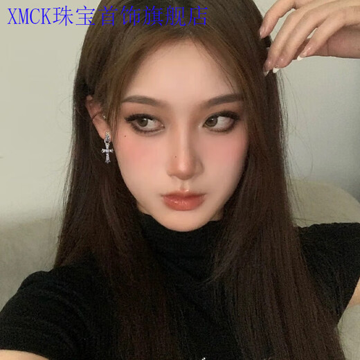 XMCK Old Phoenix 999 Pure Silver Earrings Cross Unique Earrings Design Fashion Hot Girl Earrings Earrings Women's Sterling Silver Cross Earrings - Single