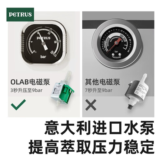 柏翠（petrus）PE直白咖啡机双锅炉意式家用全半自动小型一体奶泡美式 白色（）PE3888