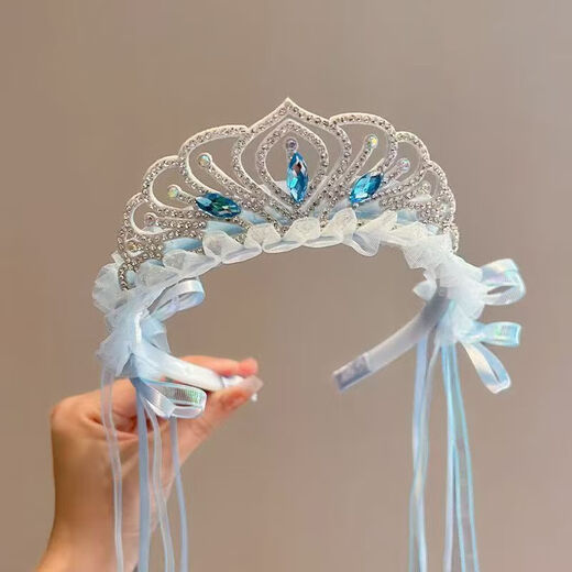 Yunshun 2-pack children's princess bow ribbon headband princess tiara crown little girl birthday hair accessories crown headband-random 2 packs