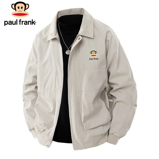 Paul Frank Jacket Men's Work Jacket Men's Spring and Autumn American Fashion Brand Lapel Top Men's Brown Brown XL