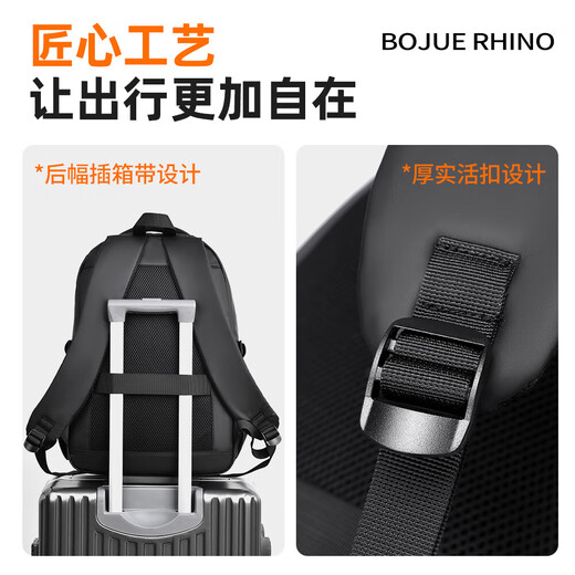 Herrengeschäft pendeln leichte Rucksack mit großer Kapazitäts-Rucksack College-Student 16-Zoll-Laptop Schoolbag Grey [wasserdichtes und abgenutzte Material]