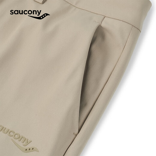 SAUCONY knitted trousers for men, anti-wrinkle, elastic, loose, sporty and comfortable, daily commuting, business casual sports pants, Titan Khaki XL