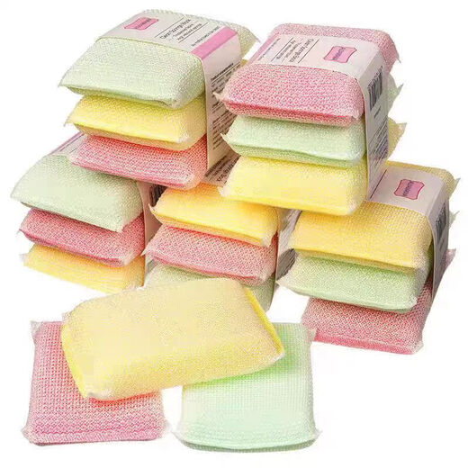 Thickened scouring pad household cleaning artifact sponge dishwashing cloth durable and high density JD Express faster and better special offer! Thickened and encrypted high-quality 6 pieces