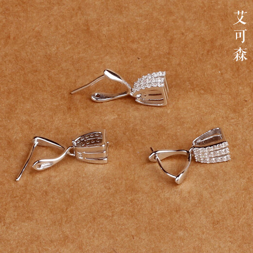 Fat Donglai same style platinum buckle 925 silver inlaid with rhinestone pin buckle platinum plated buckle pendant necklace buckle clip emerald 925 silver platinum plated/piece