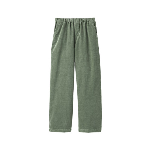 MUJI Women's Stretch Corduroy Lightweight Straight Pants Women's 25th Autumn Women's Clothing BE1Y5A5A Smoked Green L (165/70A)