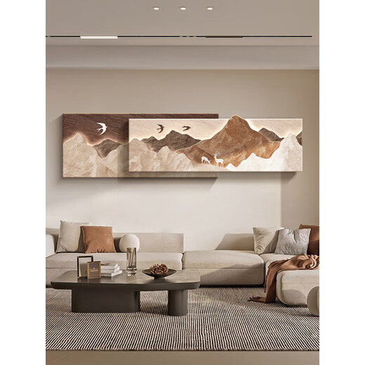 
Wen Shiou has a backrest living room decoration painting, light luxury sofa background wall hanging painting 2025 new three-dimensional landscape mural C has a backrest 12034CM plug-in light painting [connect to power supply 220V+ remote