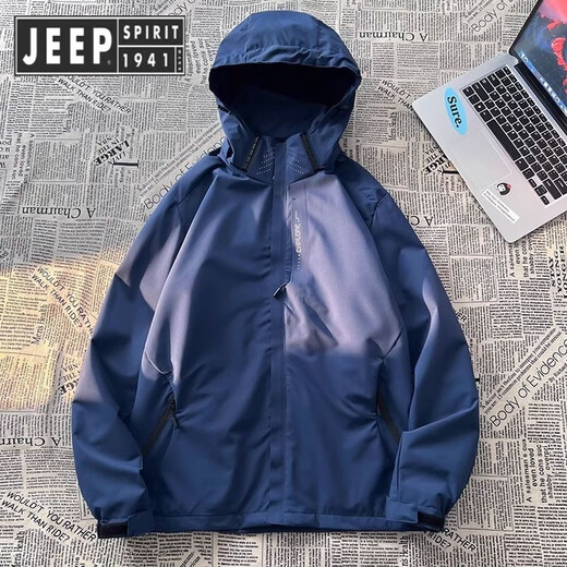 JEEP SPIRIT Jeep Charge Men's 2025 New Summer Thin Outdoor Three-in-One Jacket Soft Shell Mountain Climbing Suit Women's Wind-Back 6628m White [Men's] 3XL
