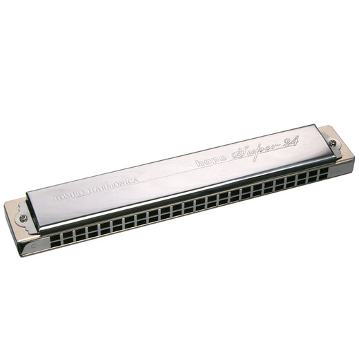 Tombo Nouveau harmonica polyphonique 24 trous 6624S Pro Adult Performance Performance Grade électroplate plaque de siège Modified Metal Copper Grid BNM Natural Minor Tine Copper Modèle modifié