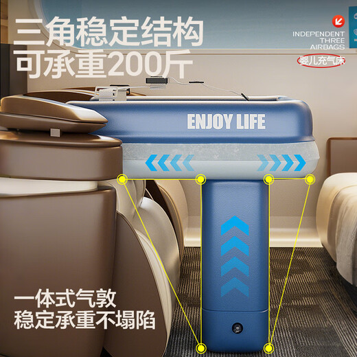 Mondorf air mattress car-mounted baby sleeping bed high-speed rail sleeping artifact car rear automatic air bed long-distance travel fast inflating luxury model + wireless pump + storage bag regular